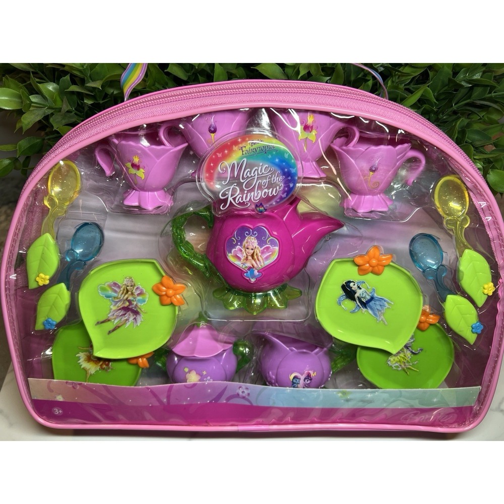 Vintage Barbie Fairytopia Magic of the Rainbow Plastic Tea Set Mattel